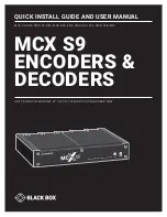 Preview for 1 page of Black Box MCX S9 Series Quick Install Manual And User Manual