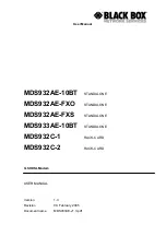 Preview for 1 page of Black Box MDS932AE-10BT User Manual