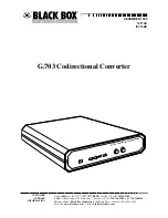 Preview for 1 page of Black Box MicroConverter G.703 Manual