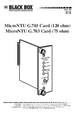 Preview for 1 page of Black Box MicroNTU G.703 Series Manual