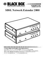 Предварительный просмотр 1 страницы Black Box SDSL Network Extender 2000 Instruction Manual