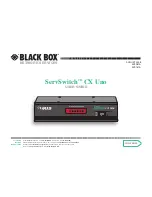 Black Box ServSwitch CX Uno KV0081A User Manual предпросмотр