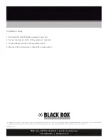 Предварительный просмотр 2 страницы Black Box SP361A-R2 Installation Manual