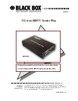 Preview for 1 page of Black Box VGA-to-HDTV Scaler Plus Manual