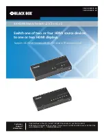 Black Box VSW-HDMI2X2-4K User Manual preview