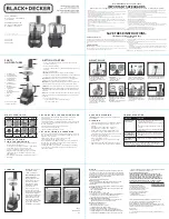 Preview for 1 page of Black+Decker FP4100B Use And Care Manual