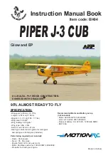 Preview for 1 page of Black Horse Model Motion RC PIPER J-3 CUB Instruction Manual Book