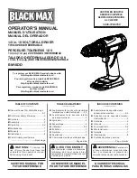 Предварительный просмотр 1 страницы Black Max BM18DD Operator'S Manual