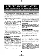 Preview for 12 page of Black Widow Security BW X-Z System Manual