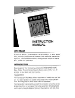 Preview for 1 page of Black Widow 1000 Instruction Manual