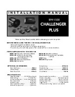 Black Widow BW-1500 CHALLENGER PLUS Installation Manual preview
