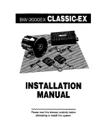 Black Widow BW-2000EX CLASSIC-EX Installation Manual preview