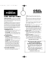 Black Widow BW-2500 PREMIER User Instructions preview
