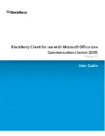 Blackberry CLIENT FOR USE WITH MICROSOFT OFFICE LIVE COMMUNICATIONS SERVER 2005 User Manual предпросмотр