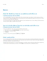 Preview for 5 page of Blackberry CLIENT FOR USE WITH MICROSOFT OFFICE LIVE COMMUNICATIONS SERVER 2005 User Manual