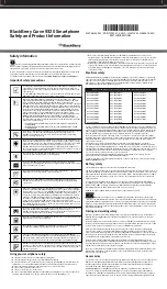 Preview for 1 page of Blackberry Curve 9320 Series Safety And Product Information