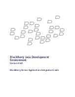 Blackberry JAVA DEVELOPMENT ENVIRONMENT - -  DEVICE APPLICATIONS INTEGRATION - DEVELOPMENT GUIDE Integration Manual preview