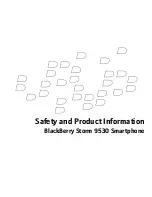 Предварительный просмотр 1 страницы Blackberry STORM 9500 - STORM 9530 SMARTPHONE Safety And Product Information