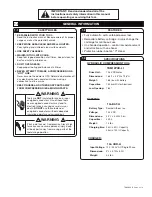 Preview for 2 page of blackburn TBM12PCR-LI Operating Instructions Manual