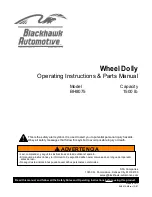 Предварительный просмотр 1 страницы Blackhawk Automotive Wheel Dolly BH8075 Operating Instructions & Parts Manual