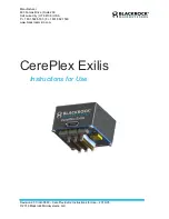 Preview for 1 page of Blackrock Microsystems CerePlex Exilis Instructions For Use Manual