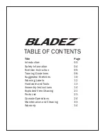 Preview for 2 page of BLADEZ U300II Owner'S Manual