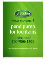 Blagdon minipond 1600 User Manual предпросмотр