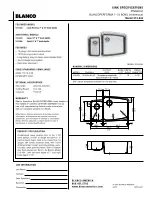 Предварительный просмотр 1 страницы Blanco 1-1/2 Bowl Undermount 513-634 Specification