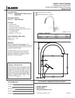 Предварительный просмотр 1 страницы Blanco 157-125 Specification Sheet