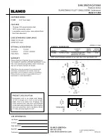 Предварительный просмотр 1 страницы Blanco 511-958 Specification Sheet