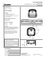 Blanco 511-962 Specification Sheet предпросмотр