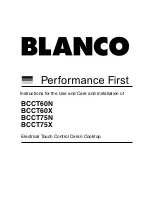 Preview for 1 page of Blanco BCCT60N Instructions For The Use And Care And Installation