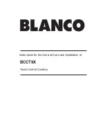 Blanco BCCT9X Instructions For The Use And Care And Installation preview