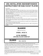 Blanco BCGC74 - BCGC52 Use, Installation And Maintenance Instructions preview