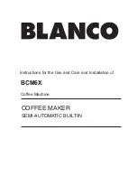 Blanco BCM6X Instructions For Use And Care And Installation preview