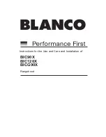 Blanco BIC120X Use And Care And Installation Manual preview