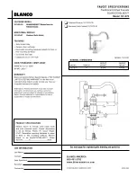 Blanco BLANCOCHELSEA 157-070 Specification Sheet предпросмотр