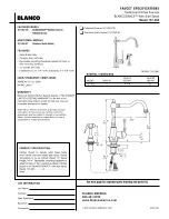 Blanco BLANCOGRACE 157-052 Specification Sheet предпросмотр