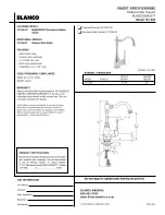 Blanco BLANCOGRACE 157-056 Specification Sheet предпросмотр