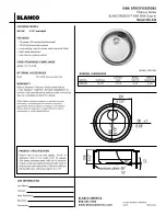 Blanco BLANCORONDO 500-336 Specification Sheet предпросмотр