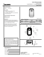 Blanco BLANCOSELECT 509-303 Specification Sheet предпросмотр