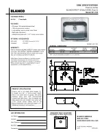 Blanco BLANCOSPEX 501-103 Specification Sheet предпросмотр