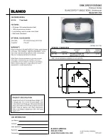 Blanco BLANCOSPEX 501-104 Specification Sheet предпросмотр