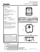 Blanco BLANCOSUPREME 510-879 Specification Sheet предпросмотр