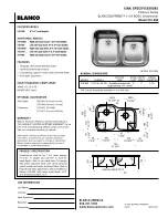 Blanco BLANCOSUPREME 510-888 Specification Sheet предпросмотр