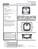 Предварительный просмотр 1 страницы Blanco BLANCOSUPREME 512-722 Specification Sheet