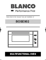 Preview for 1 page of Blanco BOSE902 Instructions For The Use And Care And Installation