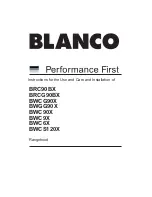 Blanco BRC90BX Use And Care And Installation Instructions preview