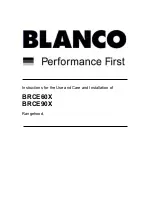 Blanco BRCE60X Use And Care And Installation Instructions preview