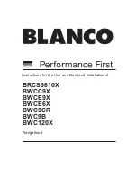 Preview for 1 page of Blanco BRCS9810X Instructions For Use And Care And Installation